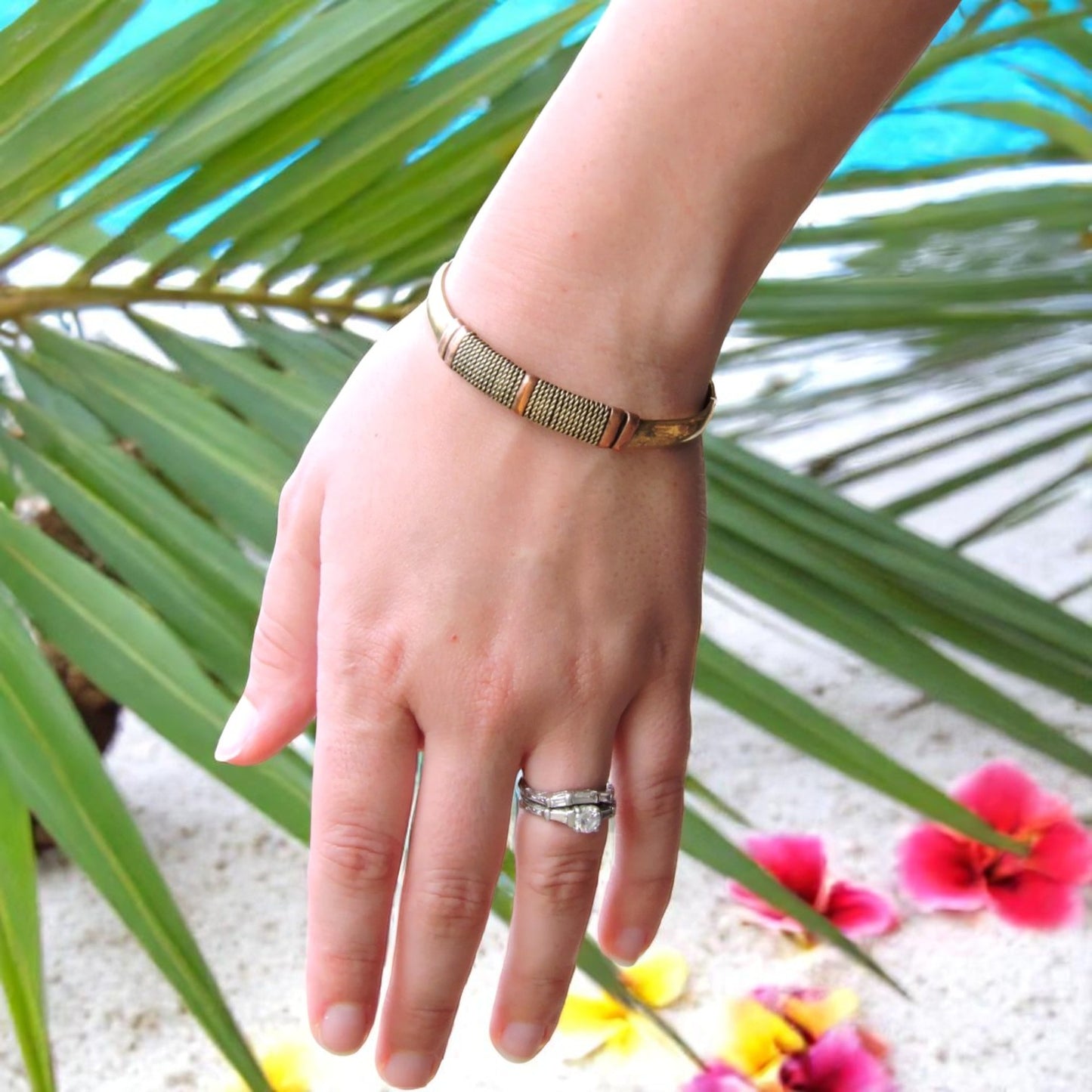 Handmade Tibetan Three Metal Medicine Healing Bracelet from Nepal Adjustable