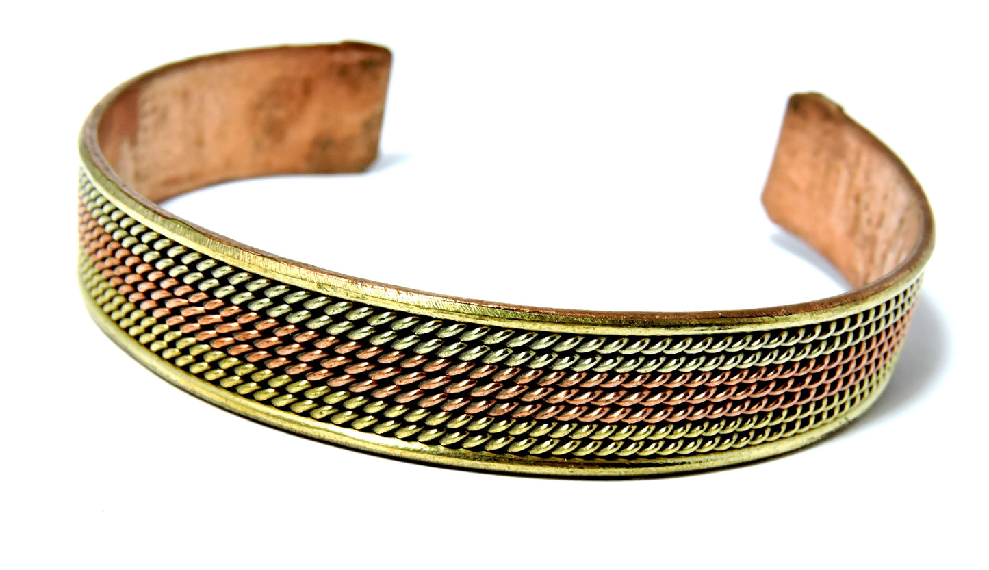 Handmade Tibetan Three Metal Medicine Bracelet from Nepal (S9)