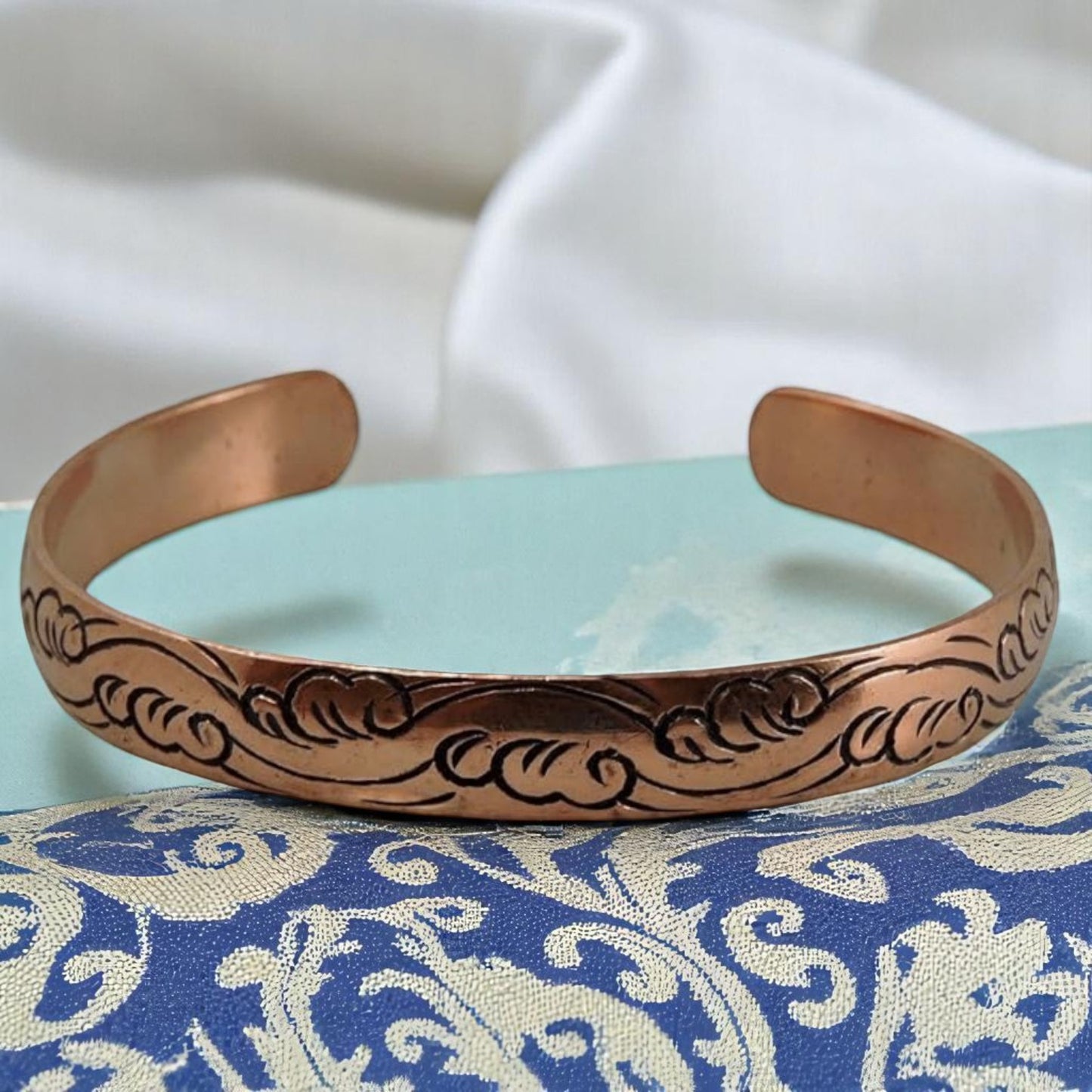 Tibetan Hand Crafted Copper Medicine Bracelet From Nepal (Style 10)