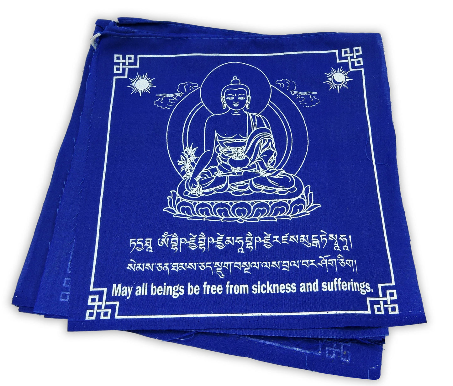 Hands Of Tibet Tibetan Prayer Flags Large Solid Blue Color Medicine Buddha Healing Flags Free Copy righted Handmade Paper Prayer Flags