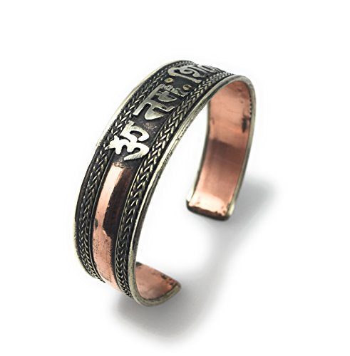 Handmade Tibetan Three Metal Healing Mantra Yoga Bracelet (Om Nama Shivaye 2)