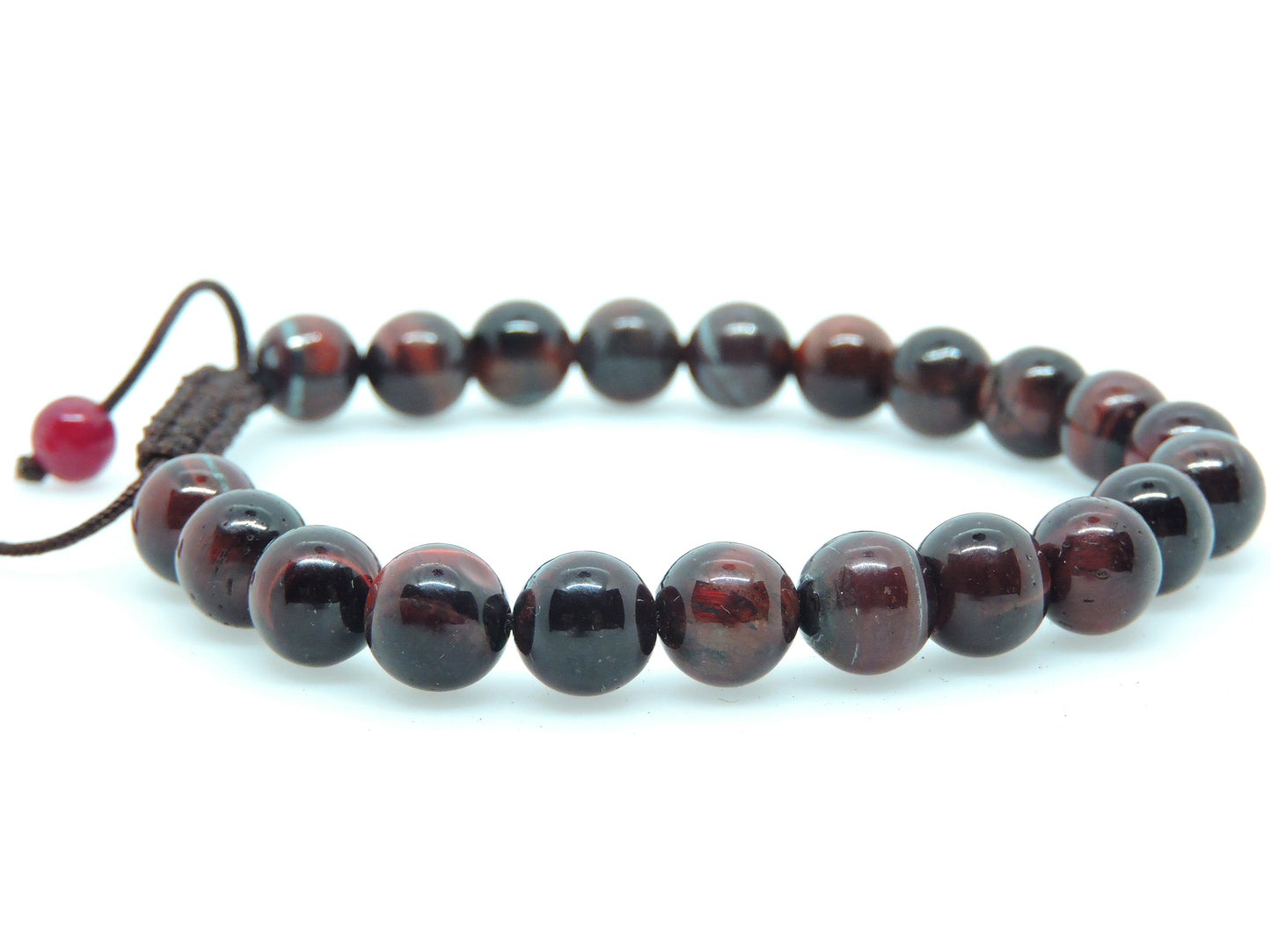 Handmade Tiger’s Eye Wrist Mala Yoga Healing Bracelet (Red Tiger Eye)
