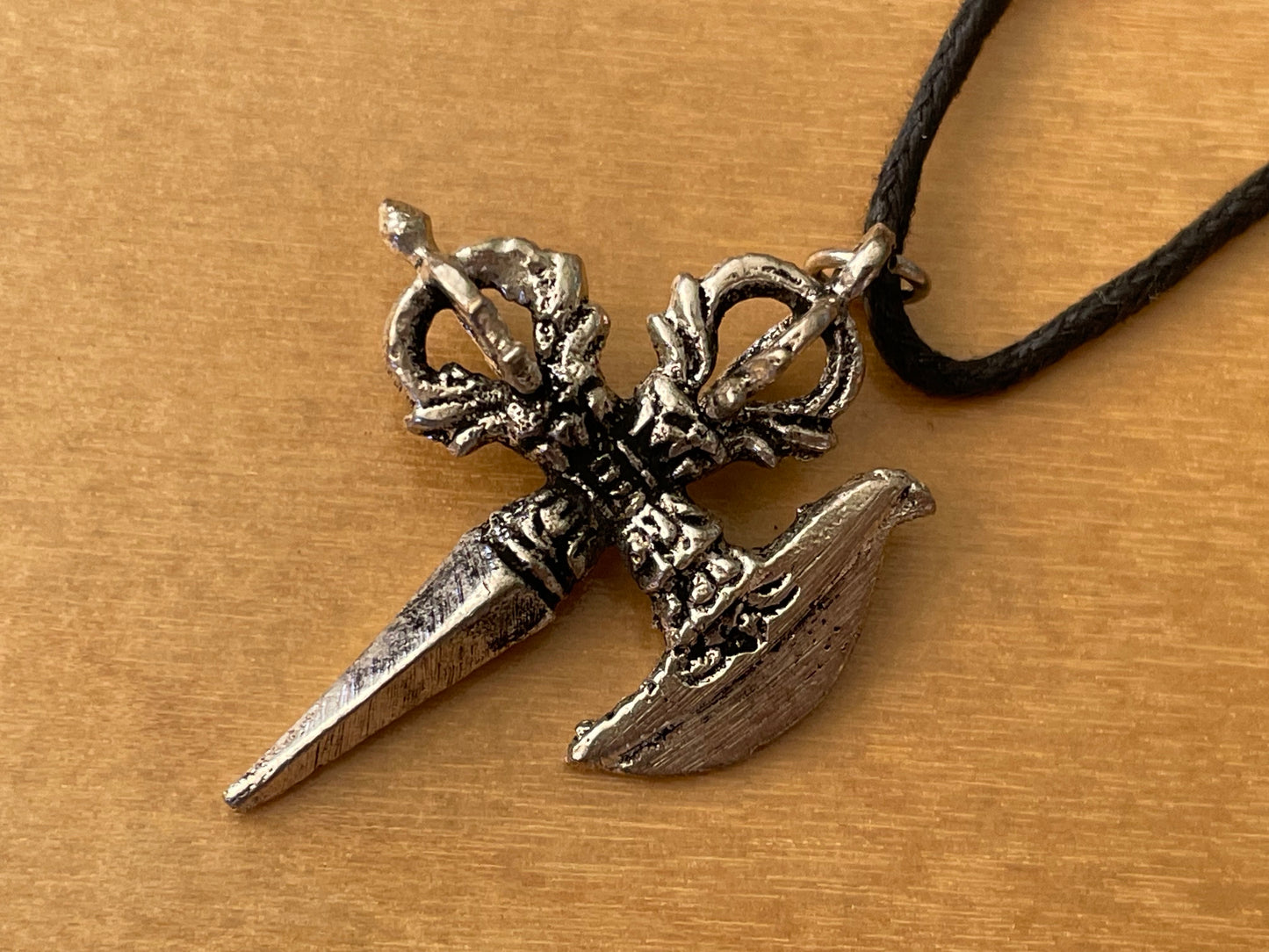 Handmade Tibetan Silver Dorje Phurba Pendant Necklace