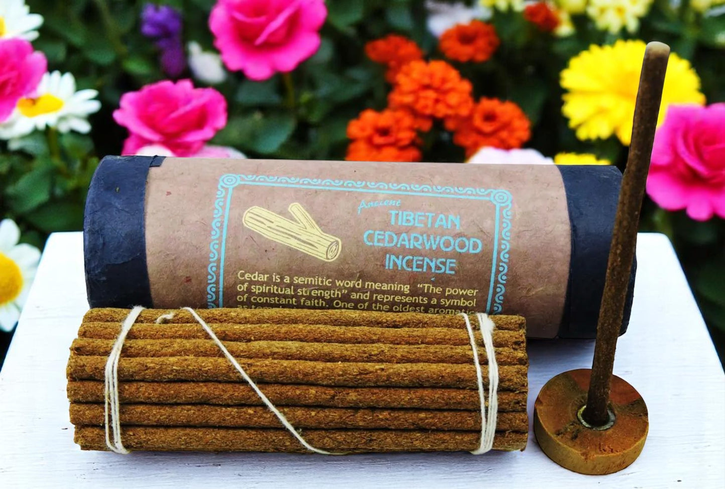 Tibetan Cedar Wood Incense with burner