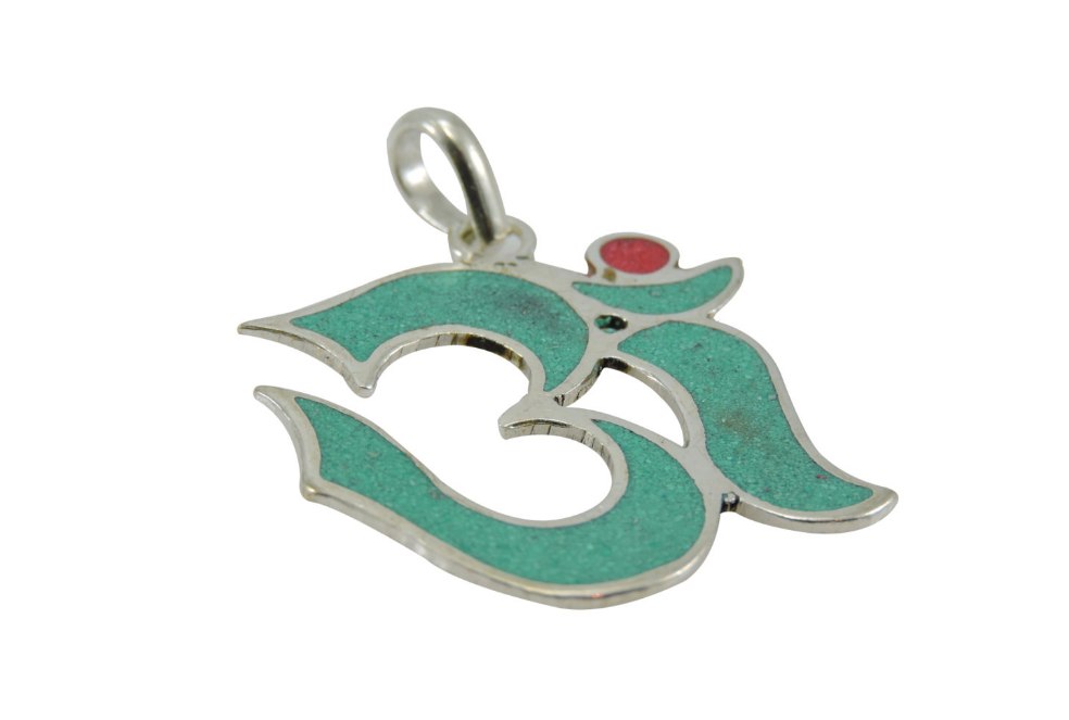 Handmade Tibetan Turquoise Om Pendant