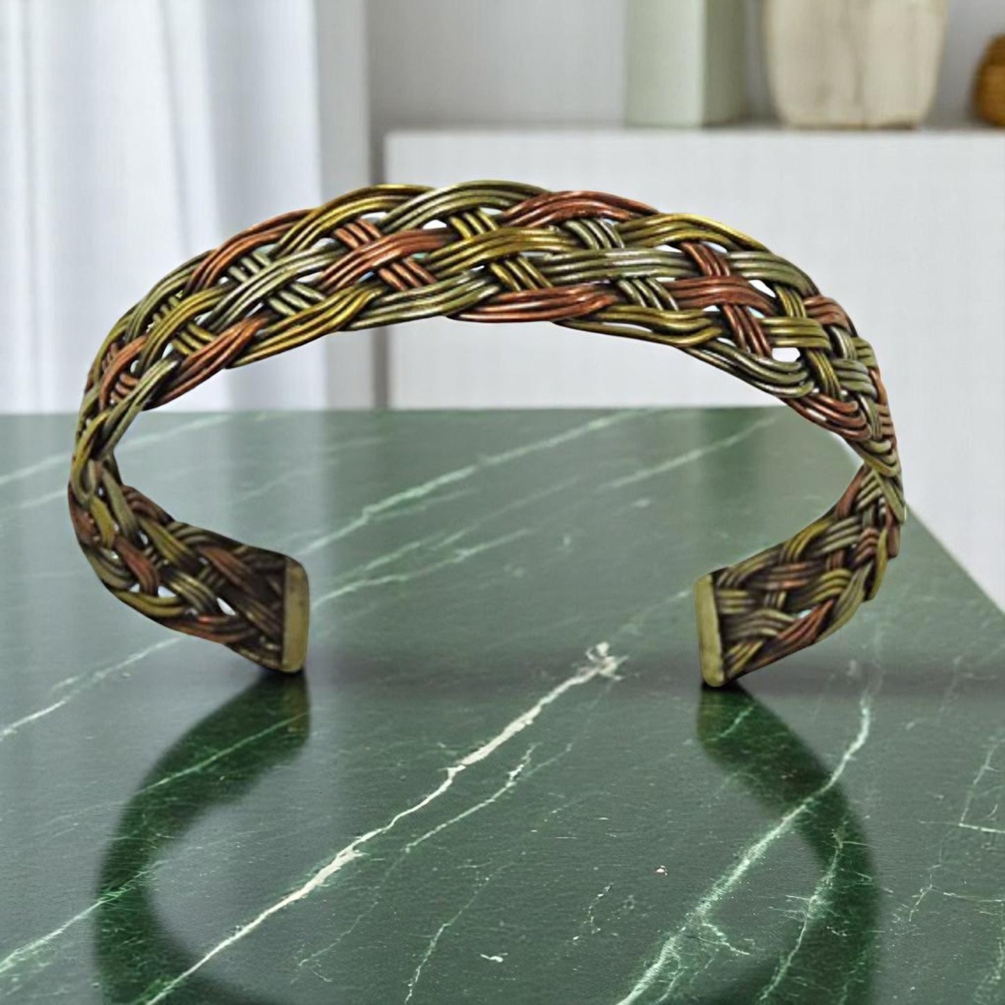 Handmade Twisted Three Metal Medicine/ Healing Bracelet From Nepal