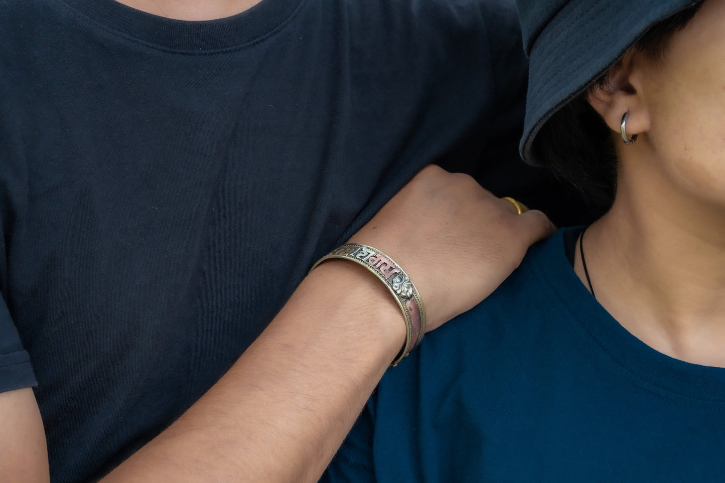 Handmade Tibetan Three Metal Healing Mantra Yoga Bracelet (Om Nama Shivaye 2)