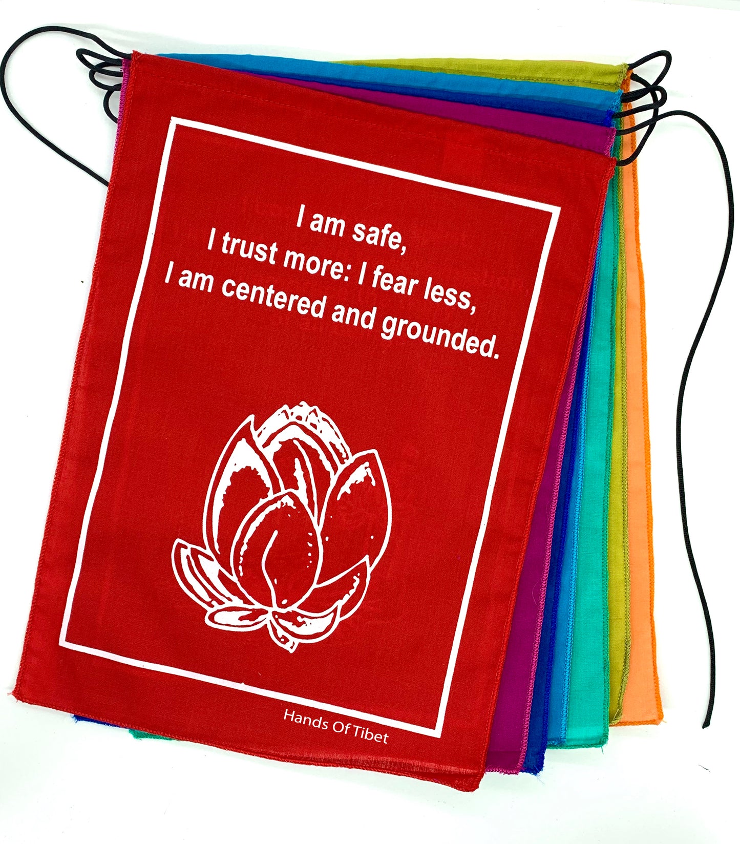 Handmade Rainbow Affirmation, Love, Courageous, Imagination, Prayer Flags 9X12