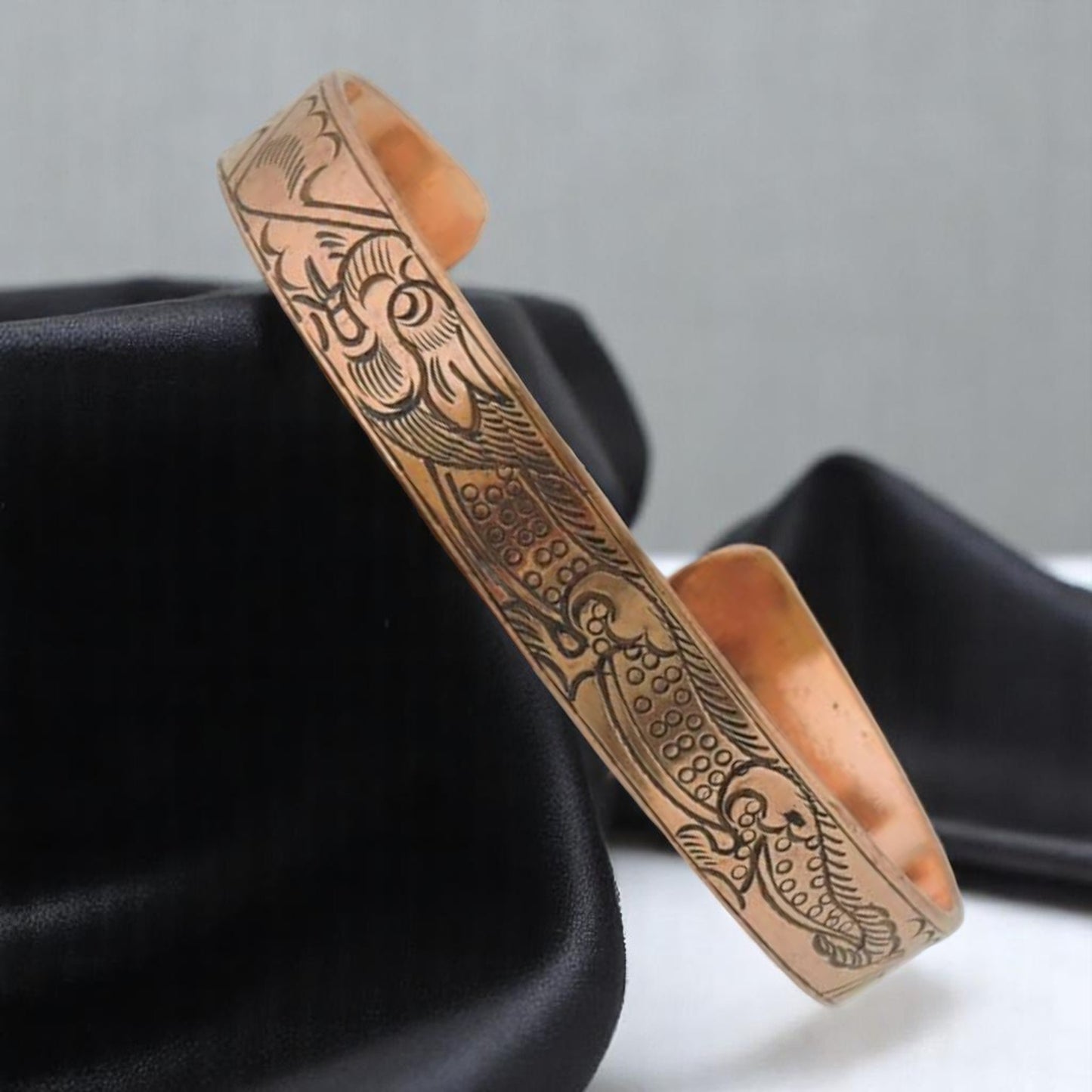 Tibetan Dragon Copper Cuff Bracelet - Style 5