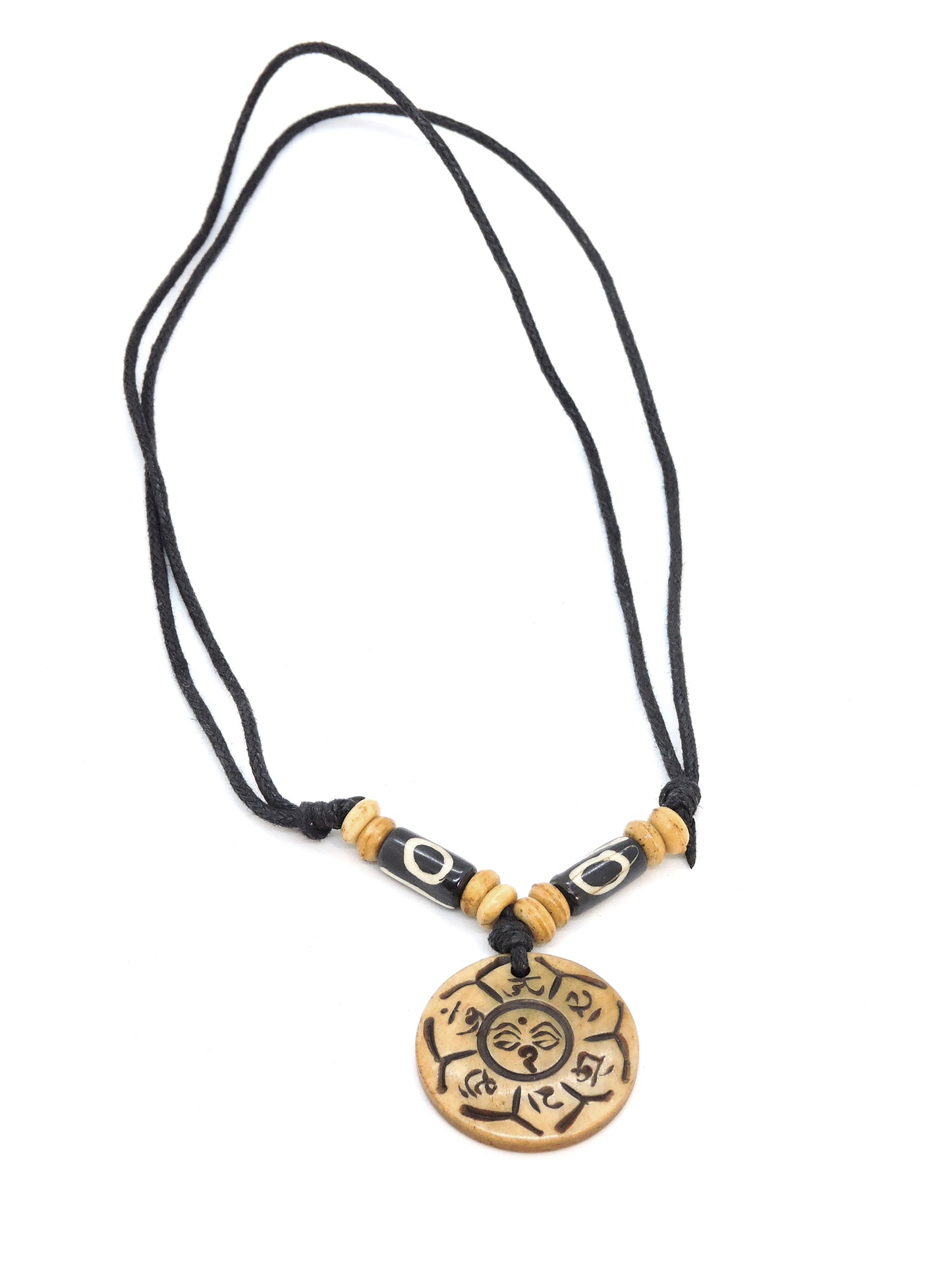 Buddha of Compassion Yak bone pendant necklace