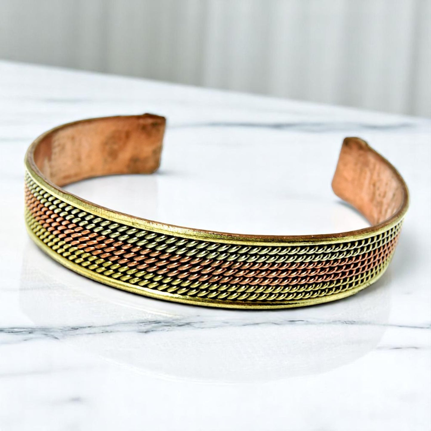 Handmade Tibetan Three Metal Medicine Bracelet from Nepal (S9)
