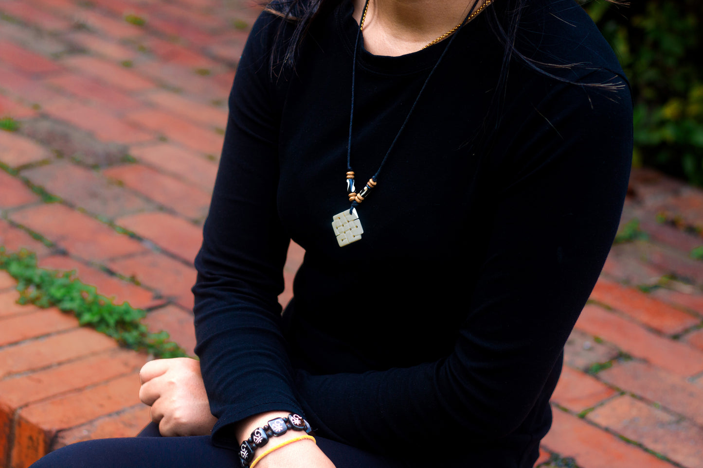 Eternal Knot Yak bone Pendant Necklace