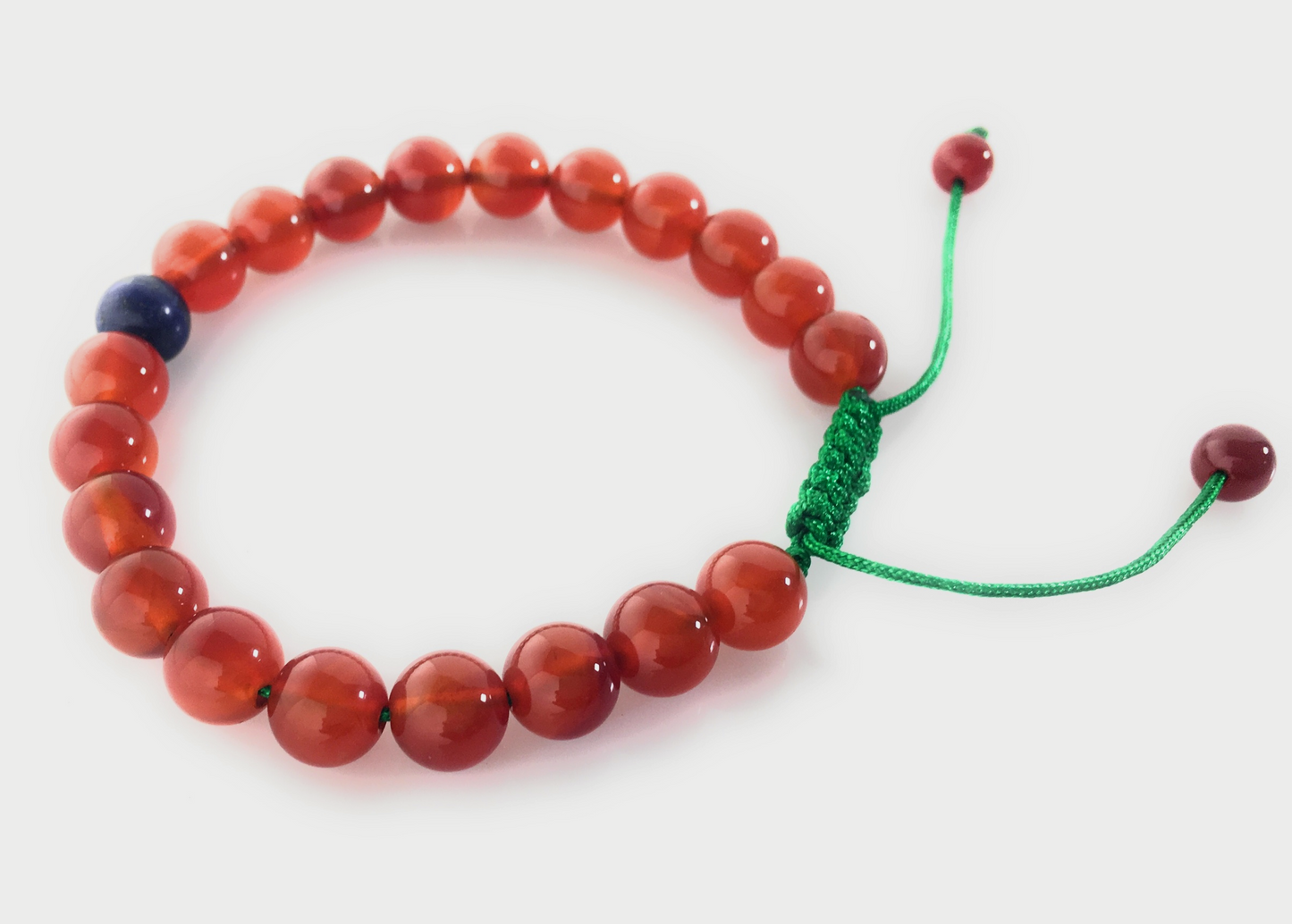 Hands Of Tibet Tibetan Mala Carnelian Wrist Mala/Bracelet for Meditation (Lapis Beads)