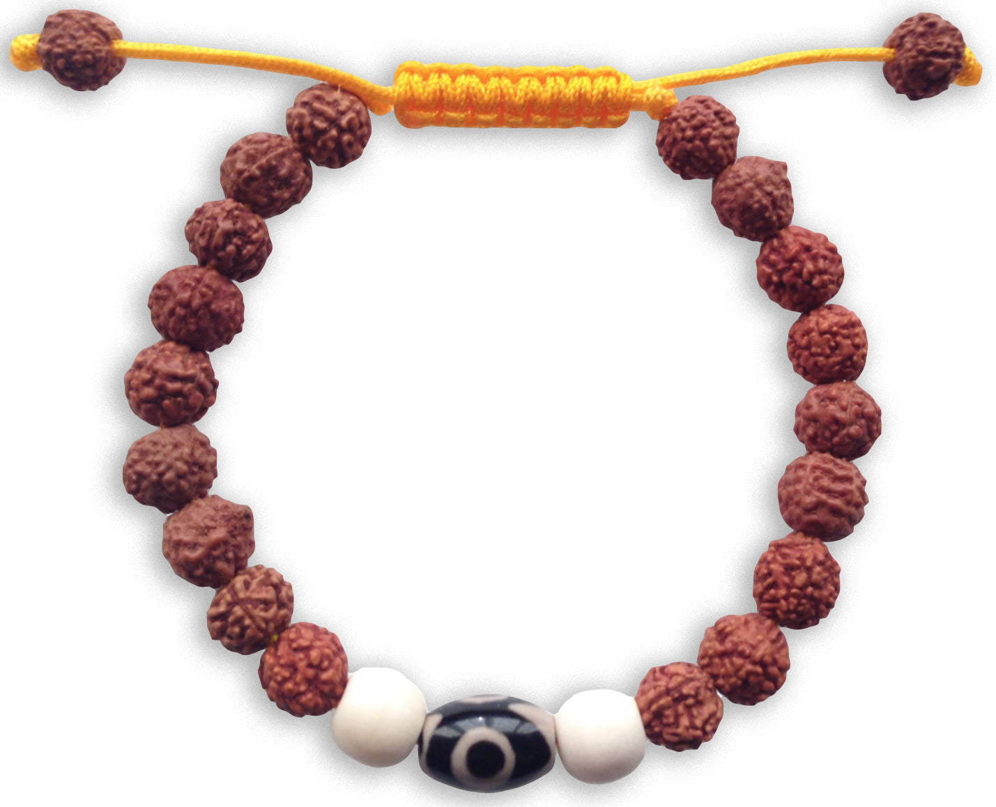 Rudraksha Tibetan Wrist Mala Bracelet with dZi Spacer