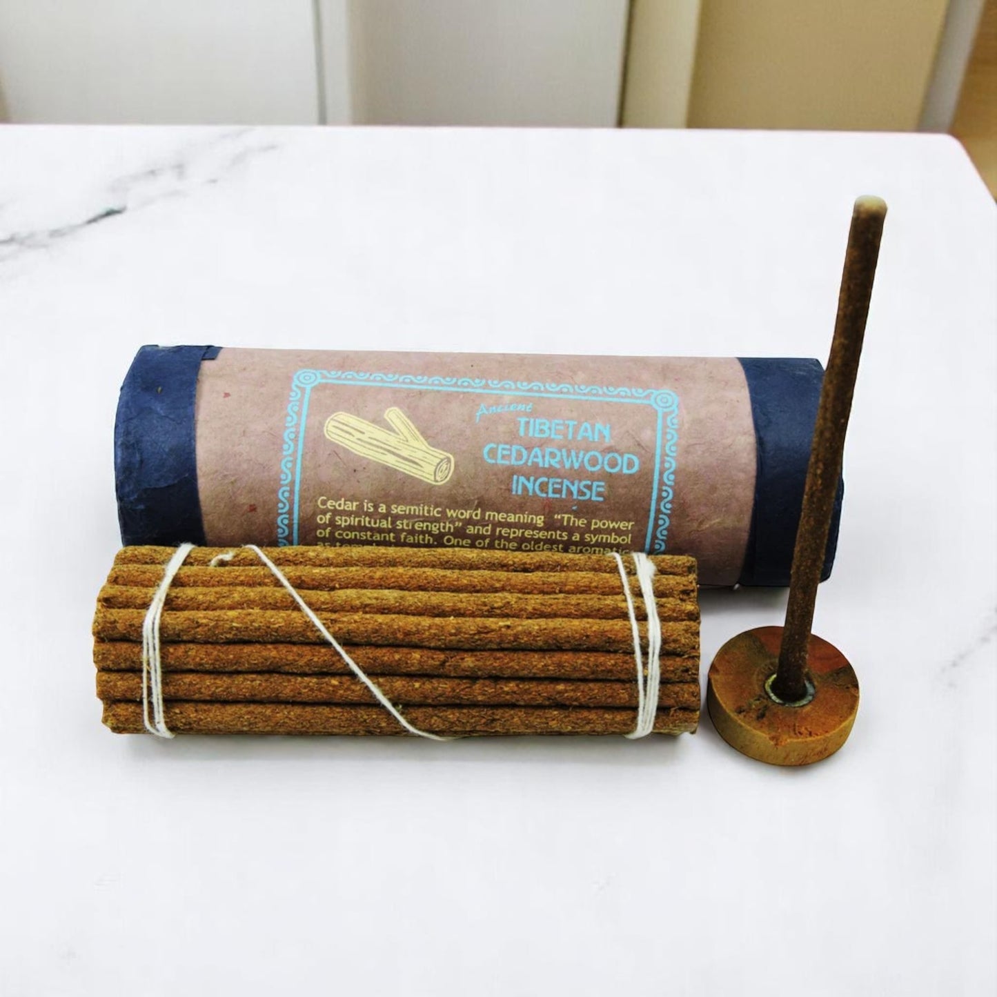 Tibetan Cedar Wood Incense with burner