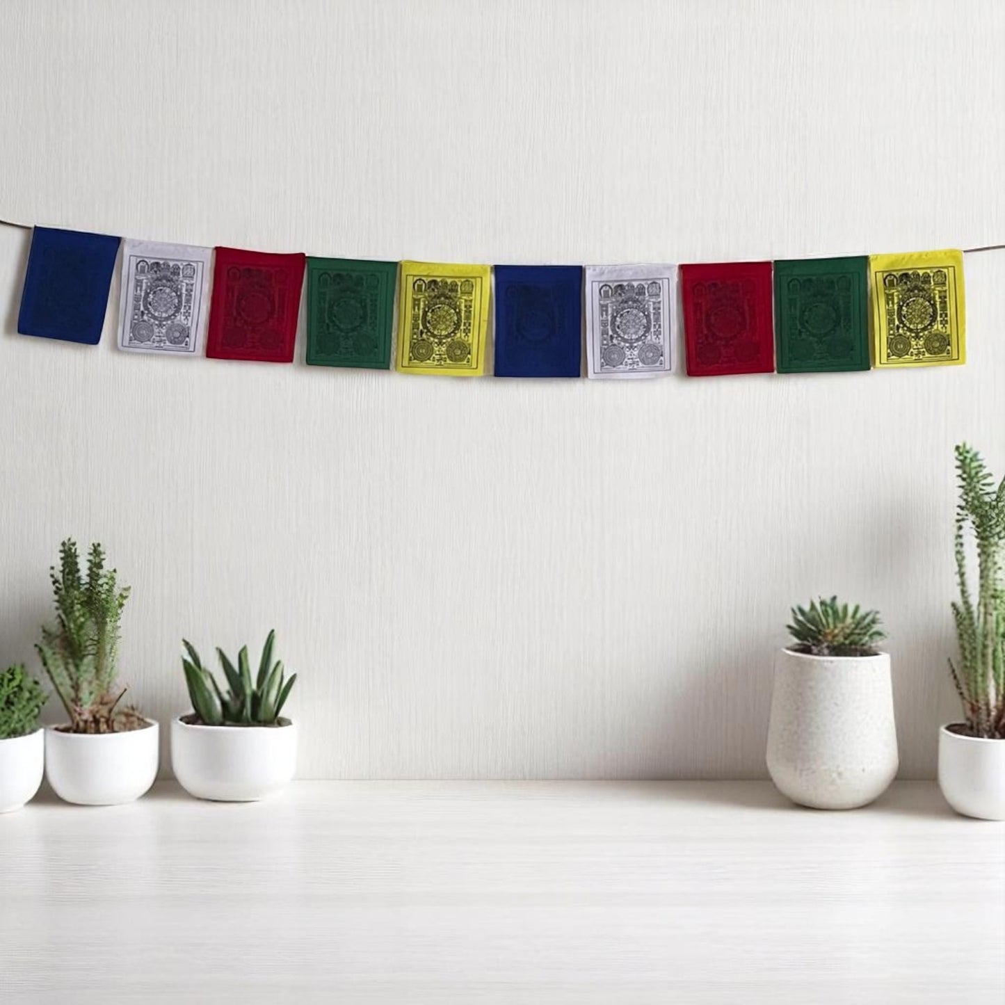 Wheel of Astrology prayer flags for positive energy