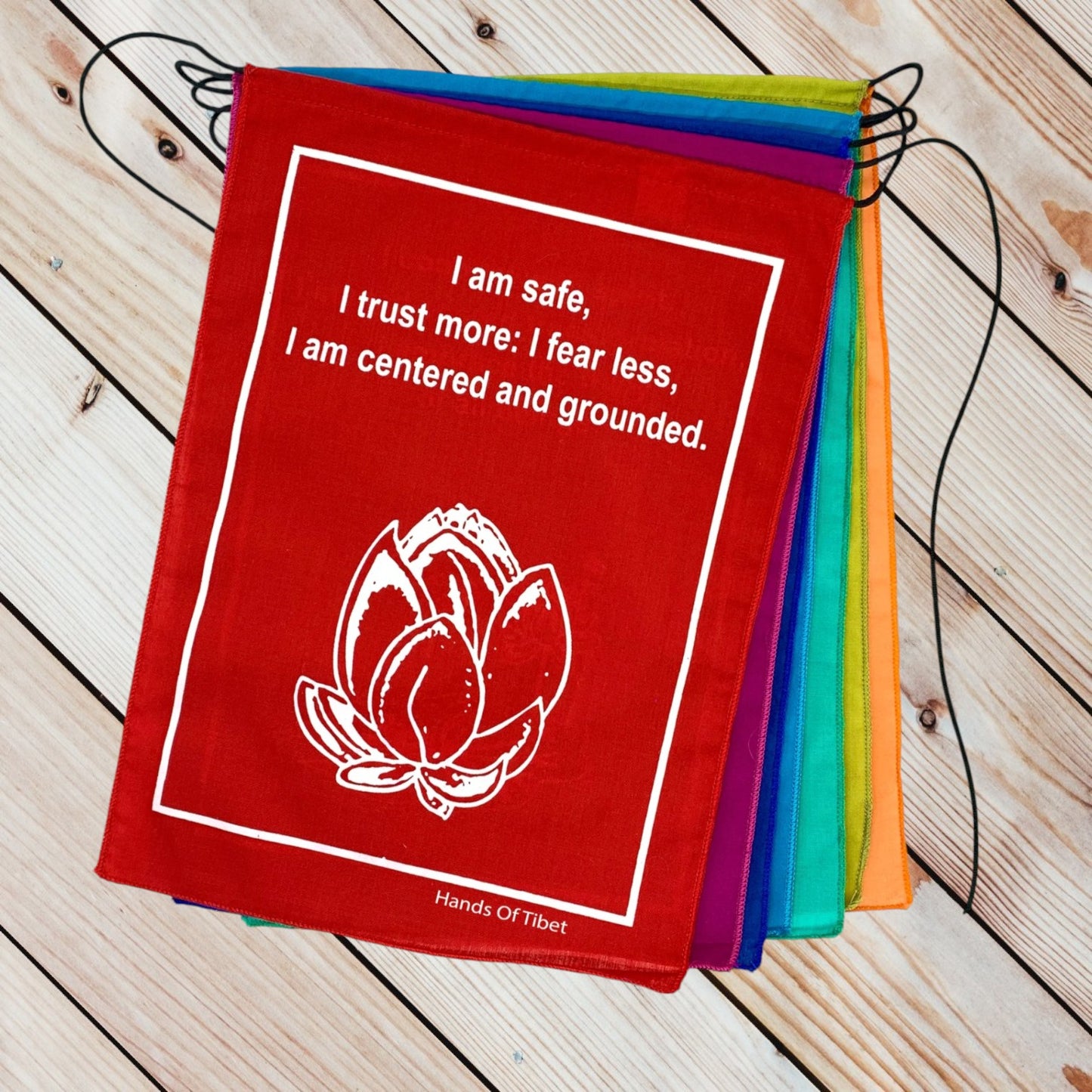 Handmade Rainbow Affirmation, Love, Courageous, Imagination, Prayer Flags 9X12