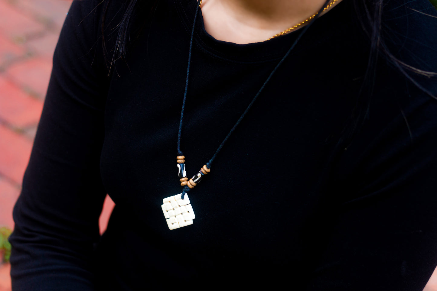 Eternal Knot Yak bone Pendant Necklace