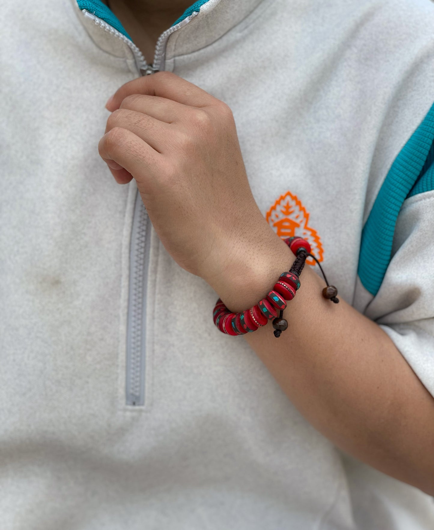 Embedded Yak Bone Tibetan Medicine Healing Wrist Mala/Yoga Bracelet for Meditation