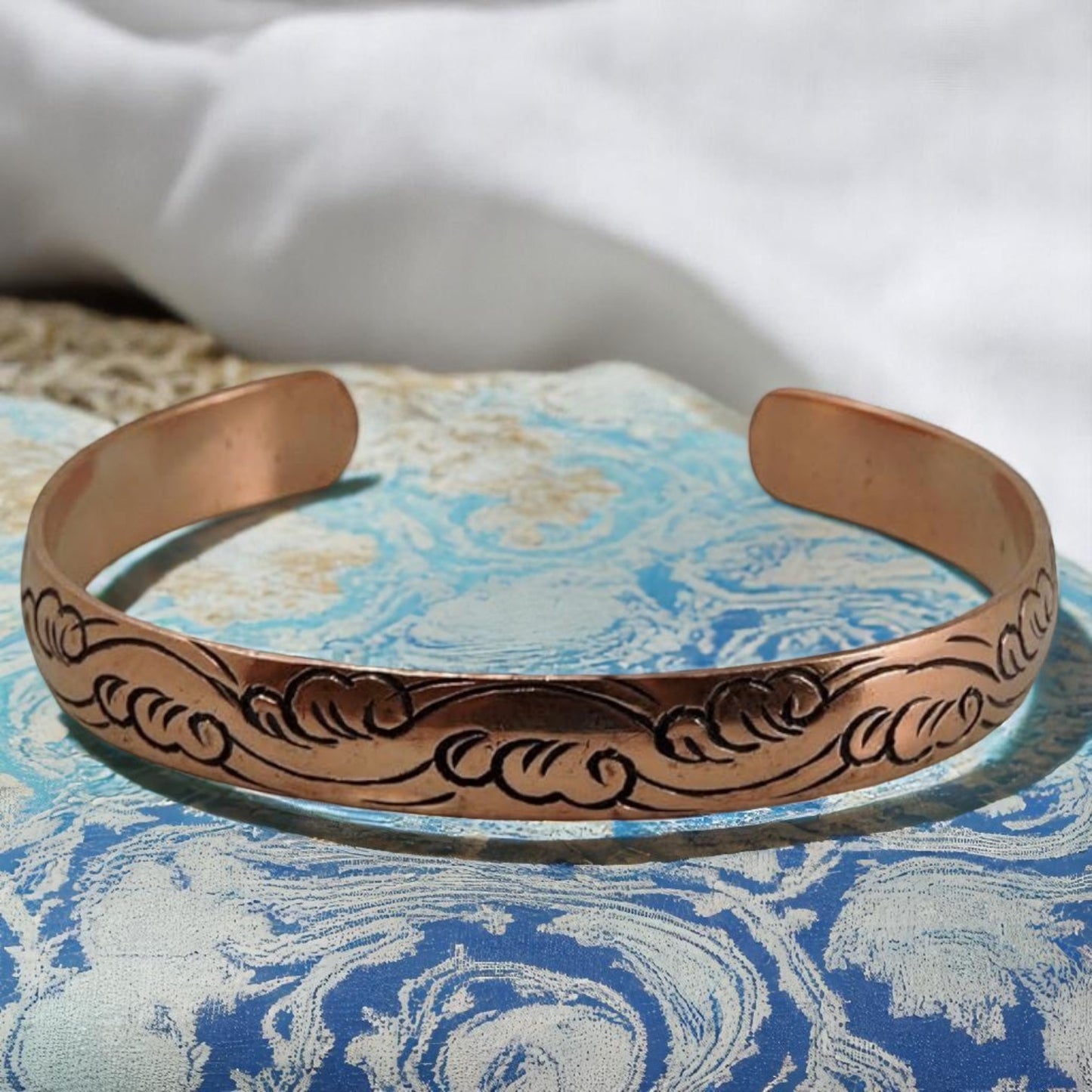 Tibetan Hand Crafted Copper Medicine Bracelet From Nepal (Style 10)