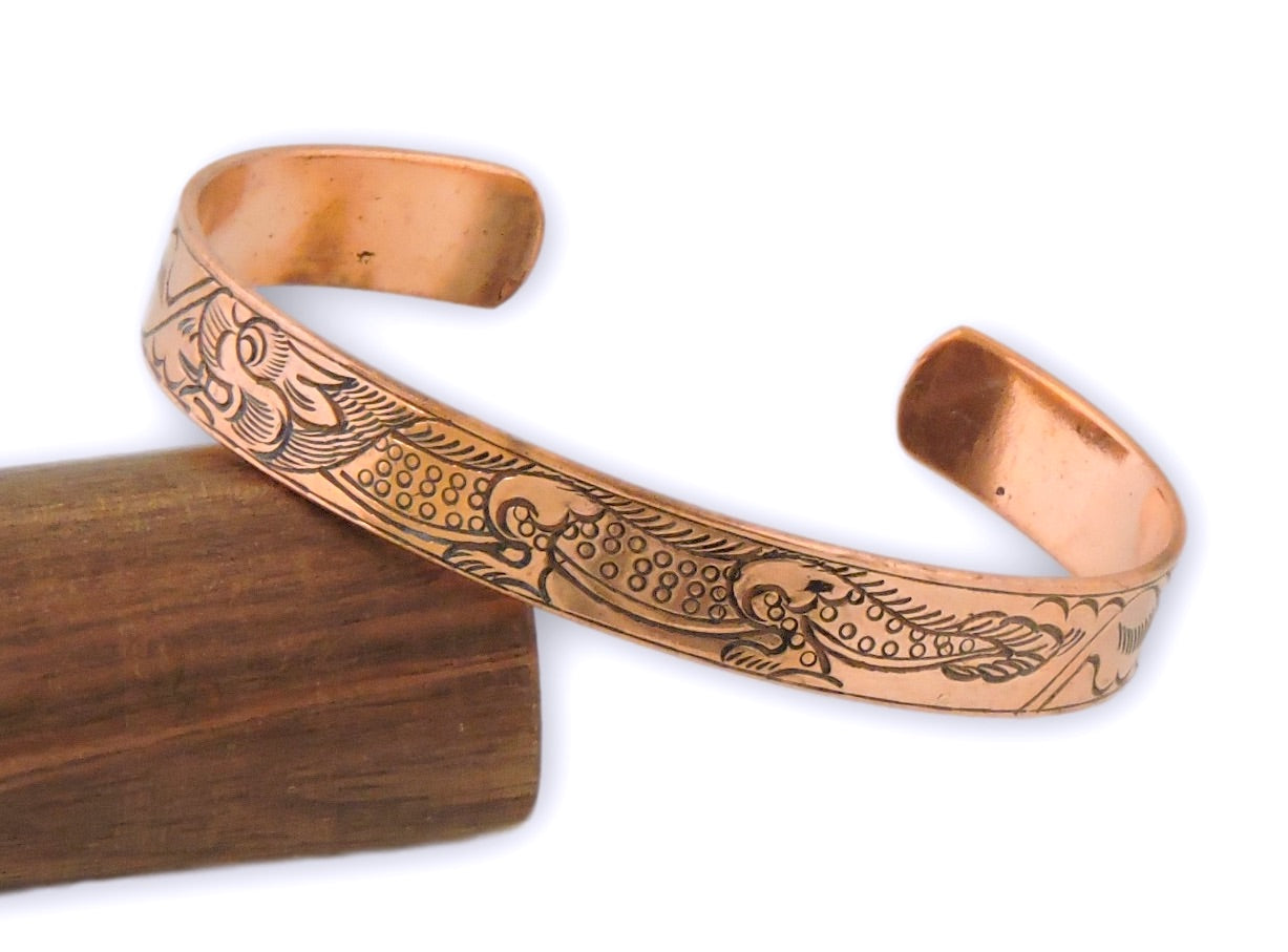 Tibetan Dragon Copper Cuff Bracelet - Style 5