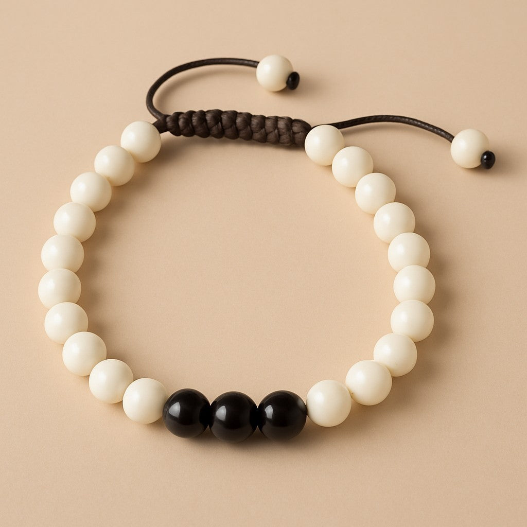Hands Of Tibet Tibetan Yoga Mala Conch Shell Wrist Mala for Meditation (Rosewood)