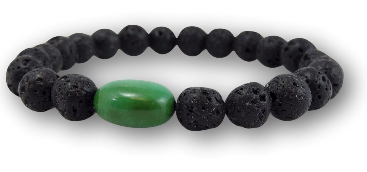 Volcanic Natural Lava and Large Turquoise Yoga Healing Wrist Mala Bracelet CL-10