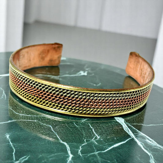 Handmade Tibetan Three Metal Medicine Bracelet from Nepal (S9)