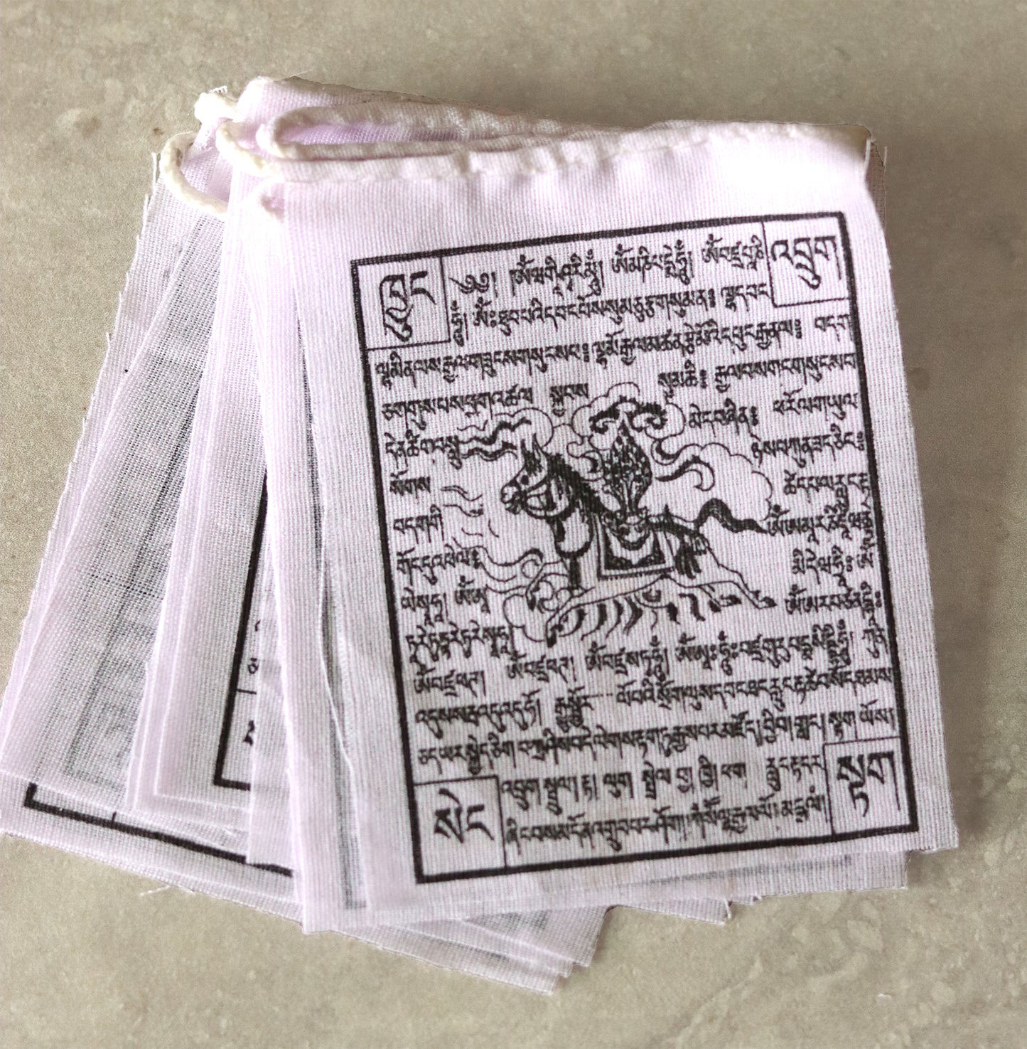 Wind Horse Mini Prayer Flags - Solid White