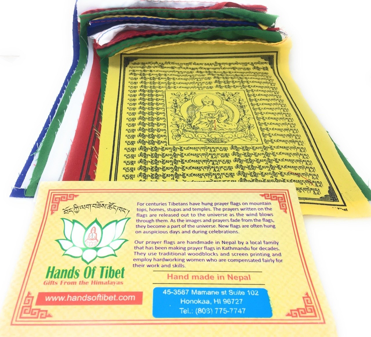 Medicine Buddha Tibetan Prayer Flags From Nepal Set of 10 Flags