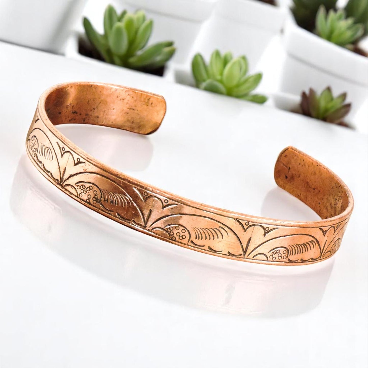 Tibetan Hand Crafted Copper Medicine Bracelet From Nepal (Style 4)