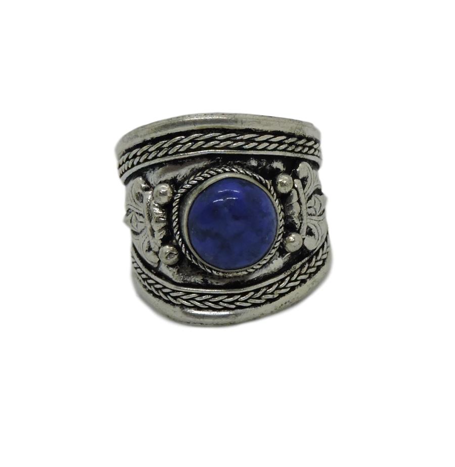 Hands Of Tibet Tibetan Om Mani Padme Hum Healing Ring (Lapis)