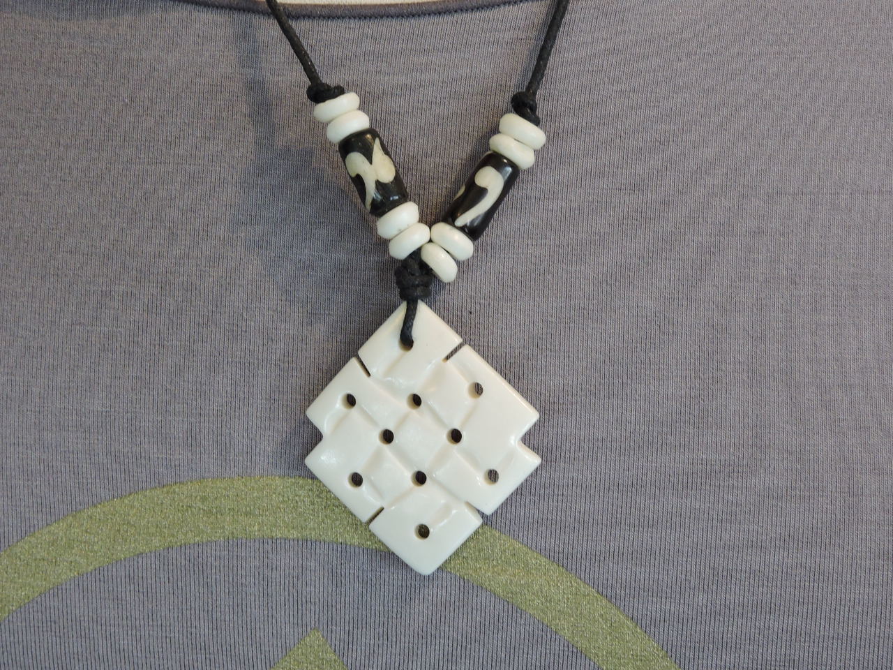 Eternal Knot Yak bone Pendant Necklace