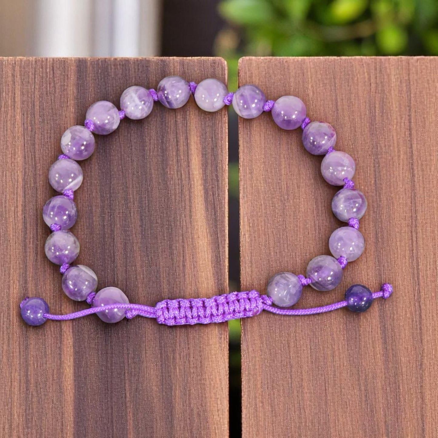 Individually Knotted Amethyst Wrist Mala Yoga Bracelet for Meditation
