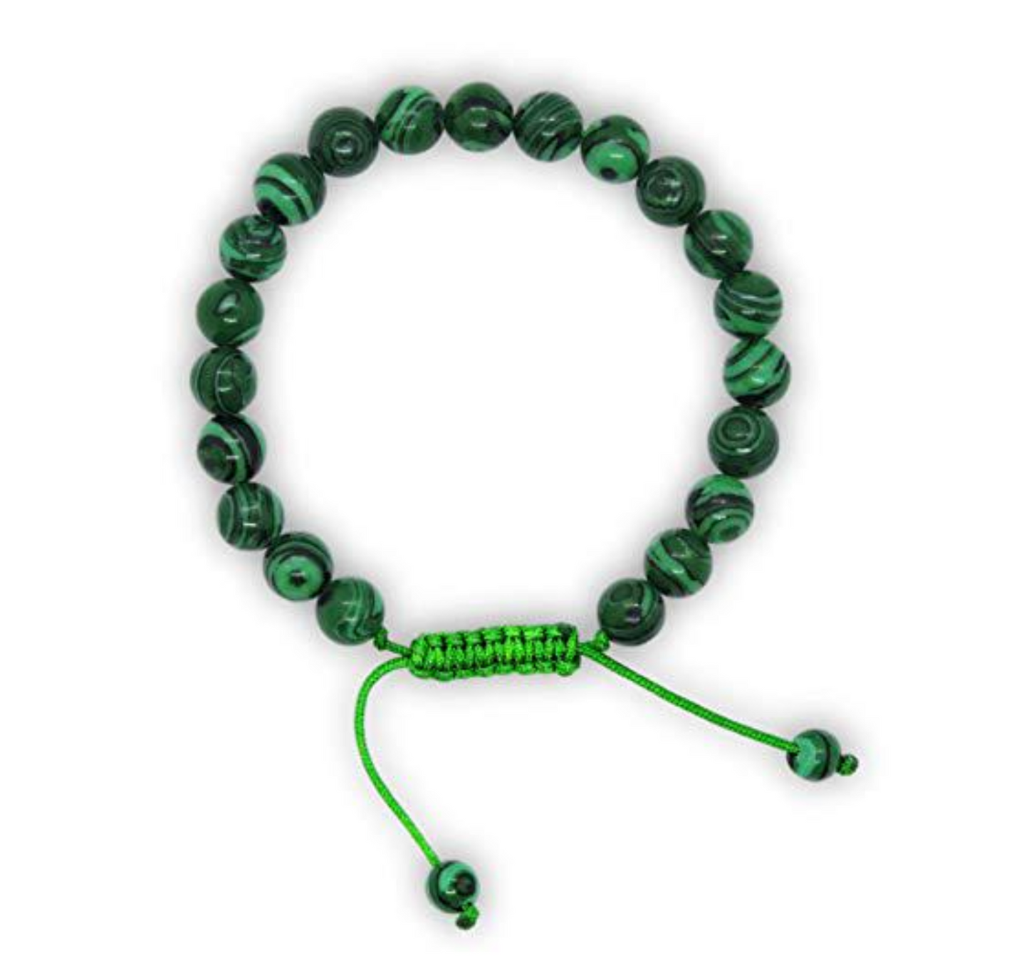 Hands Of Tibet Pressed Malachite Wrist mala Yoga Healing Beads Bracelet for Meditation (Plain)
