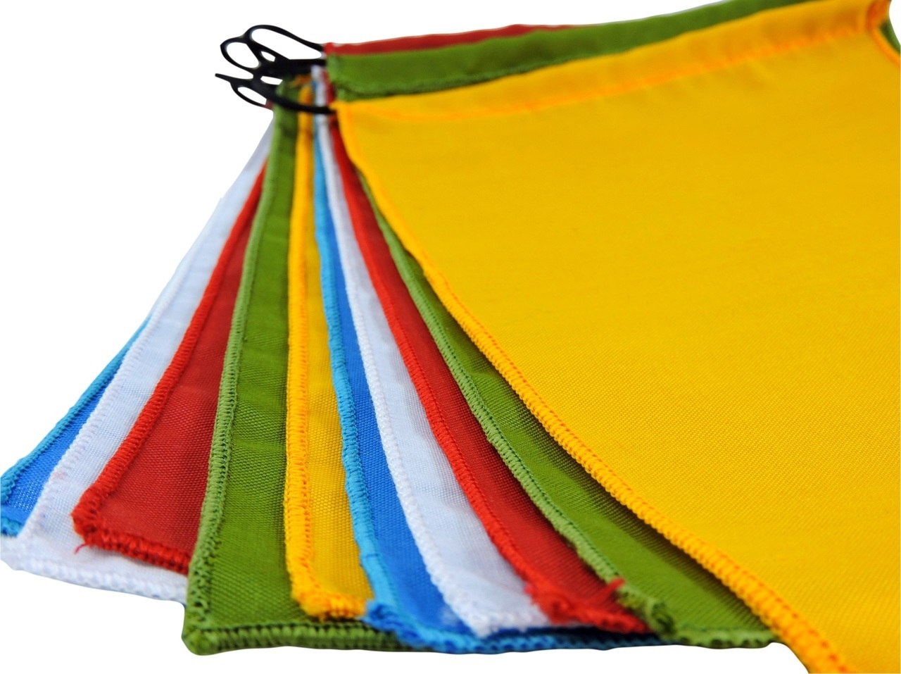High Quality Blank prayer flags set of 10 flags surged edge