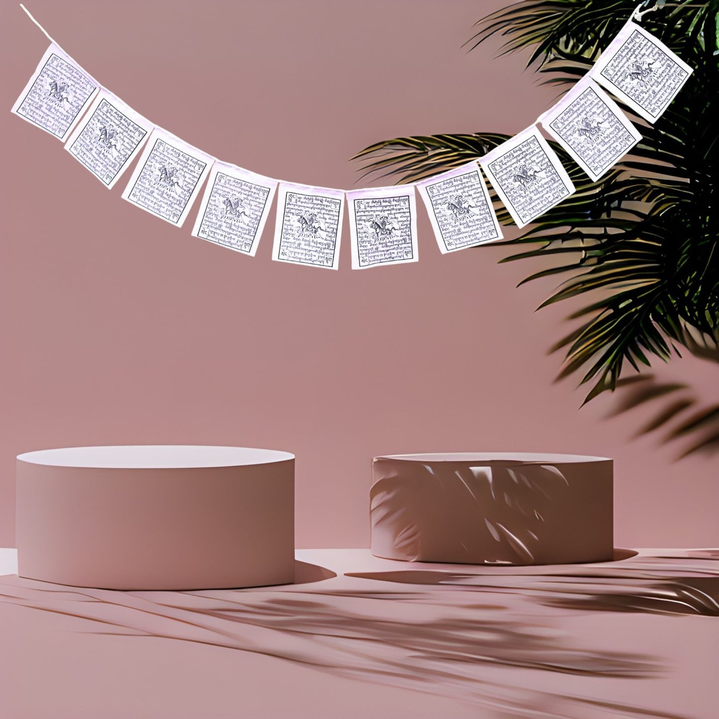 Wind Horse Mini Prayer Flags - Solid White