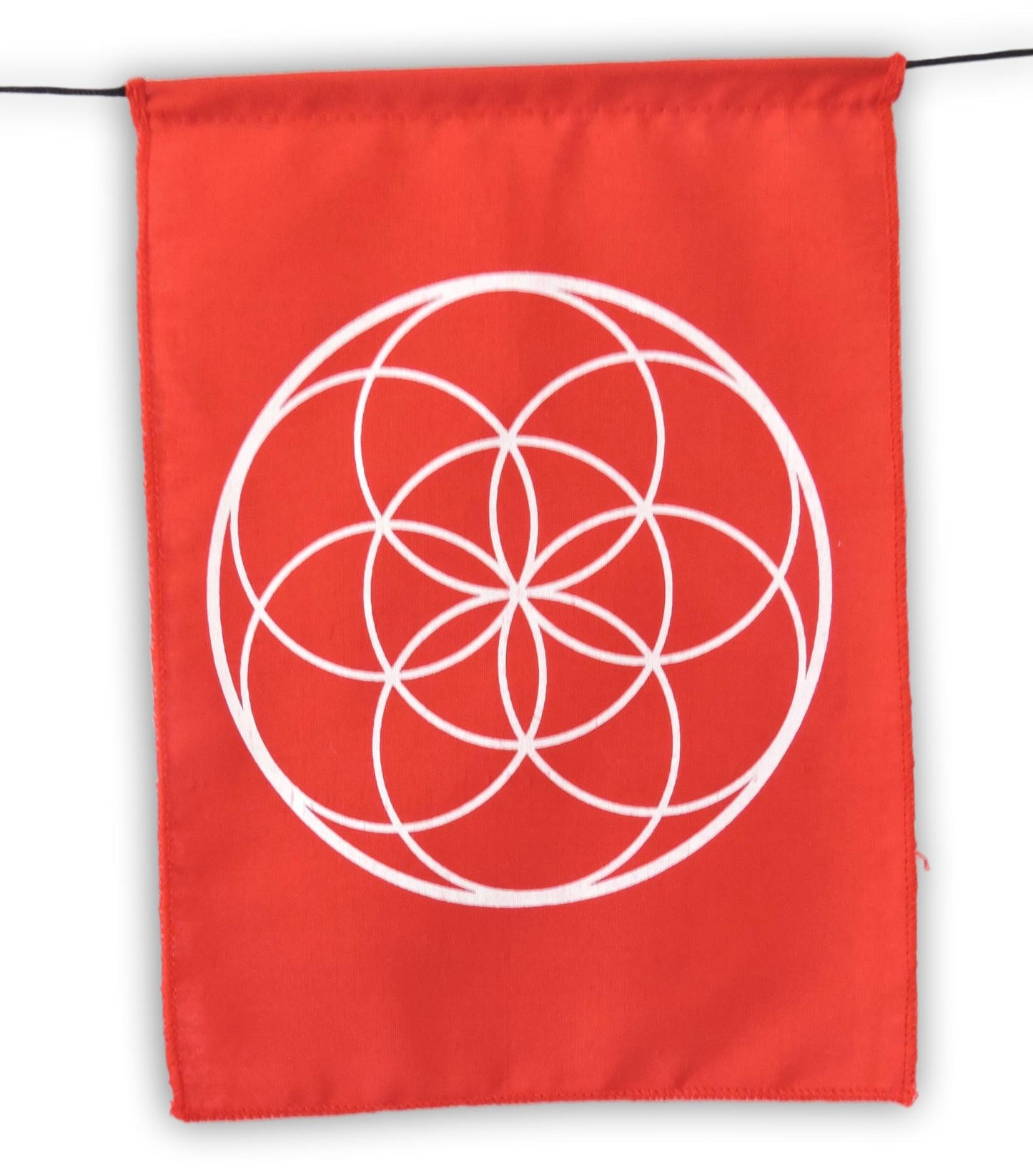 Sacred Geometry Prayer Flags Positive Energy Shri Yantra flower of life, 9X12"