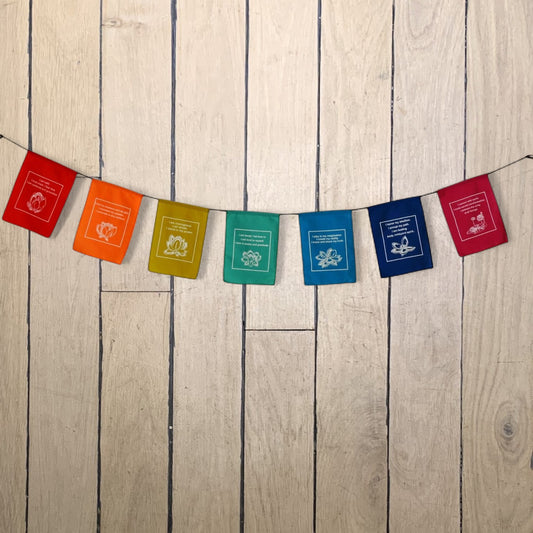 Handmade Affirmation, Love, Courageous, Imagination, Intuition, Prayer Flags 6X8