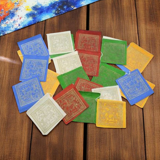 Mini Handmade Paper Prayer Flags Wind Horse for Good Luck