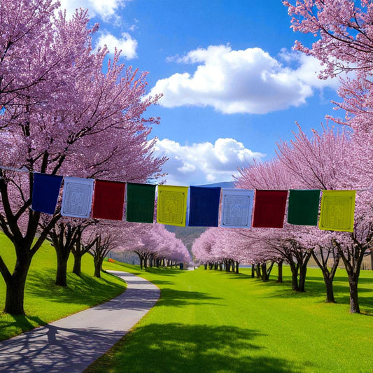 Medicine Buddha Tibetan Prayer Flags From Nepal Set of 10 Flags