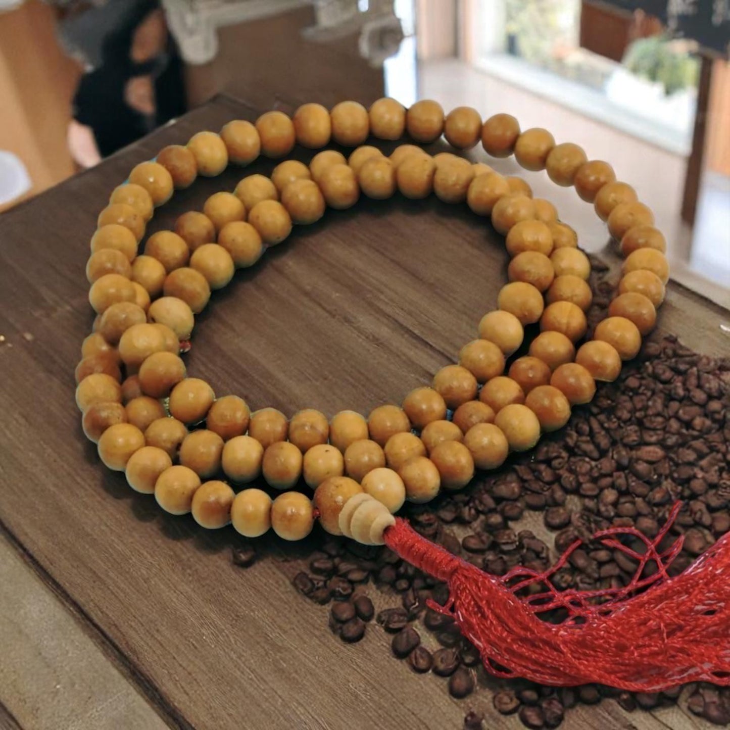 Wood Bead mala 108 beads with Tassel