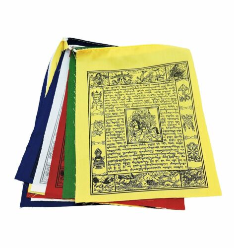Handmade Tibetan Wind Horse eight lucky symbols Cotton prayer flags