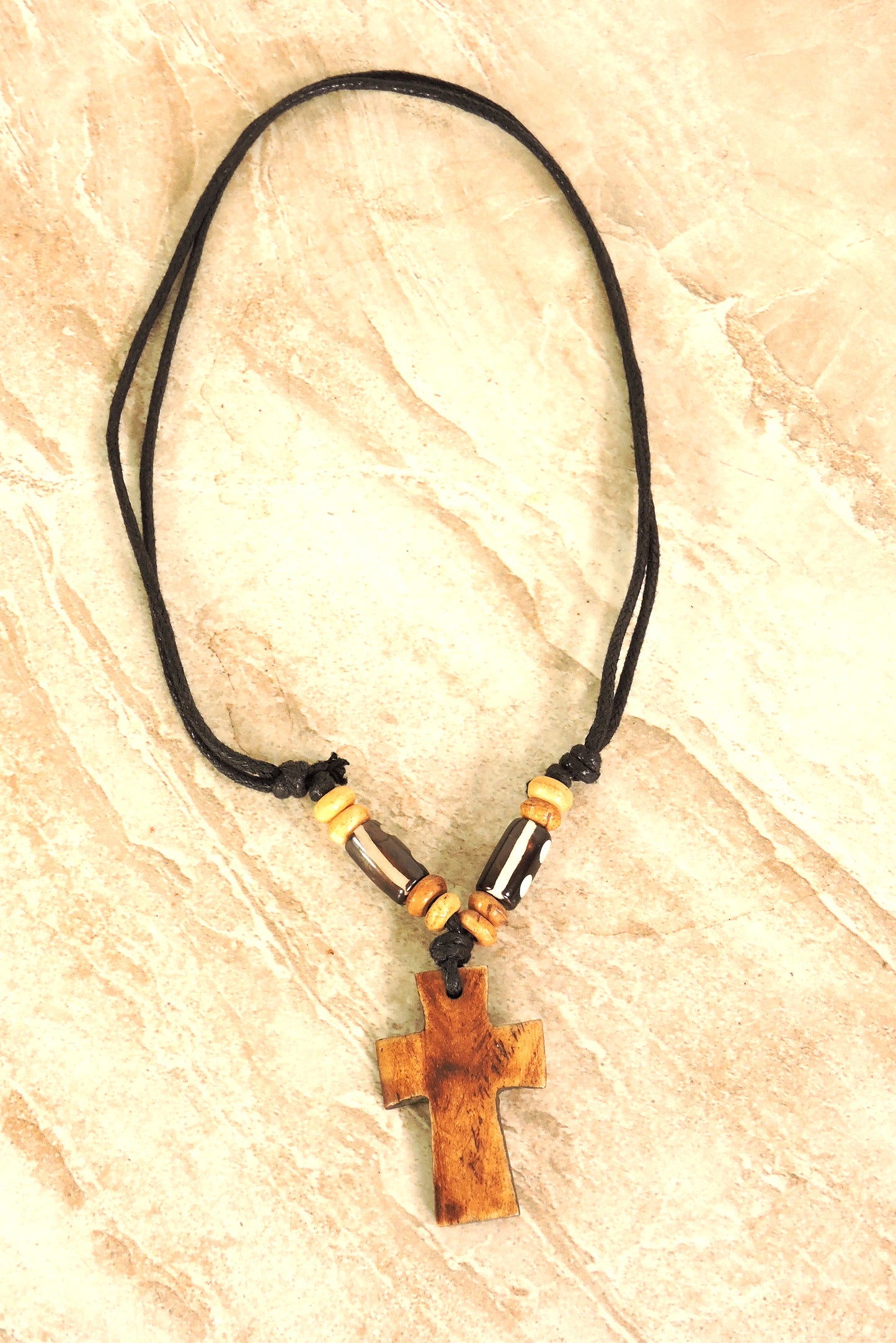 Handmade Cross Tibetan Yak Bone Pendant