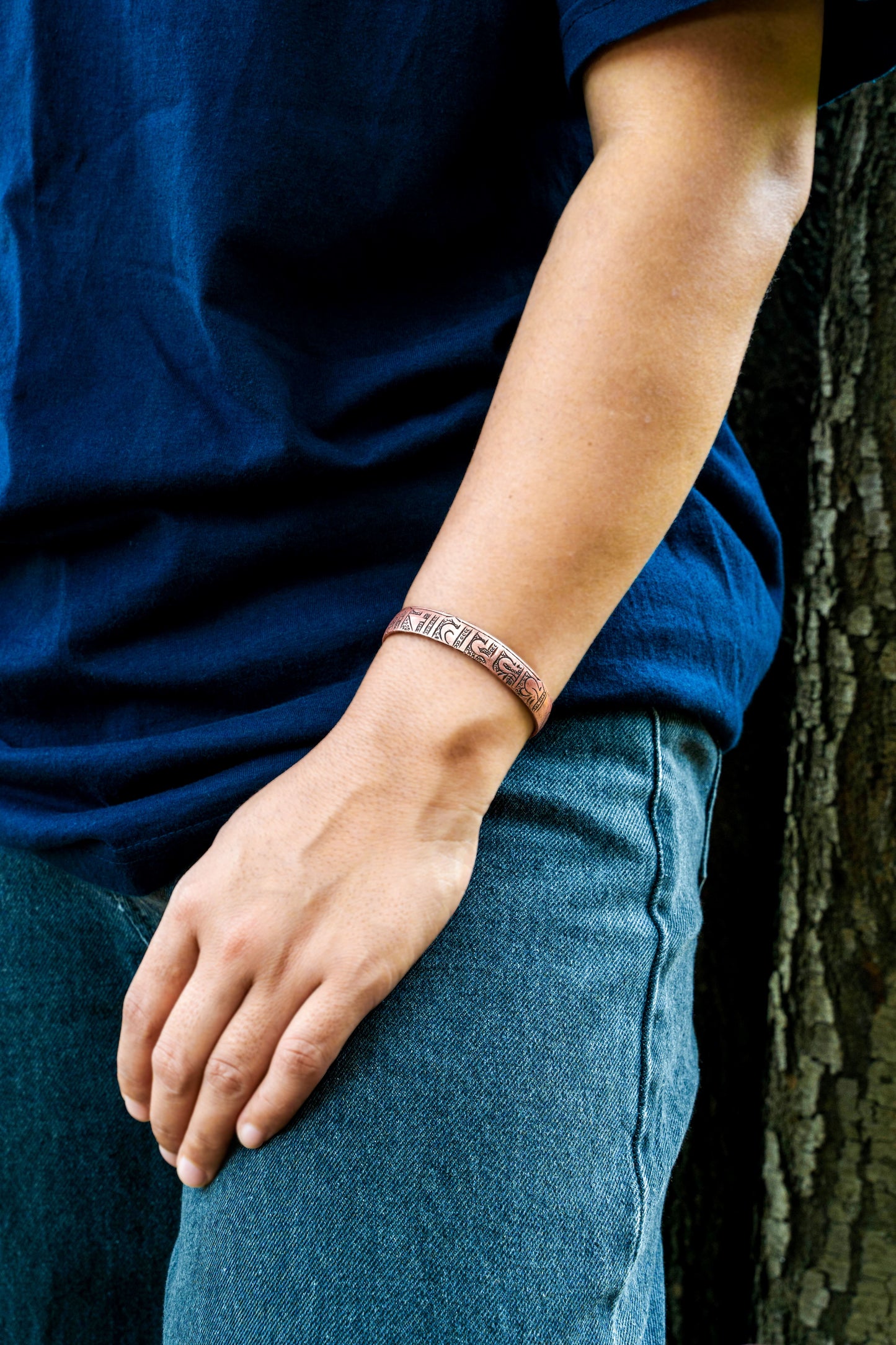 Buddha of Compassion Copper Bracelet