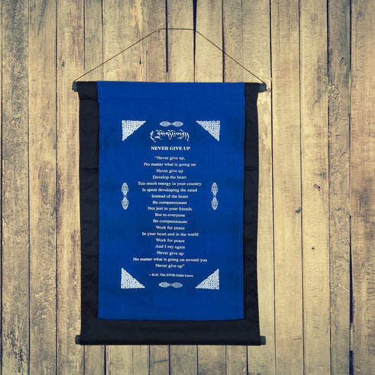Handmade Dalai Lama Quotes Inspirational Message Cotton Fabric (Never Give up)