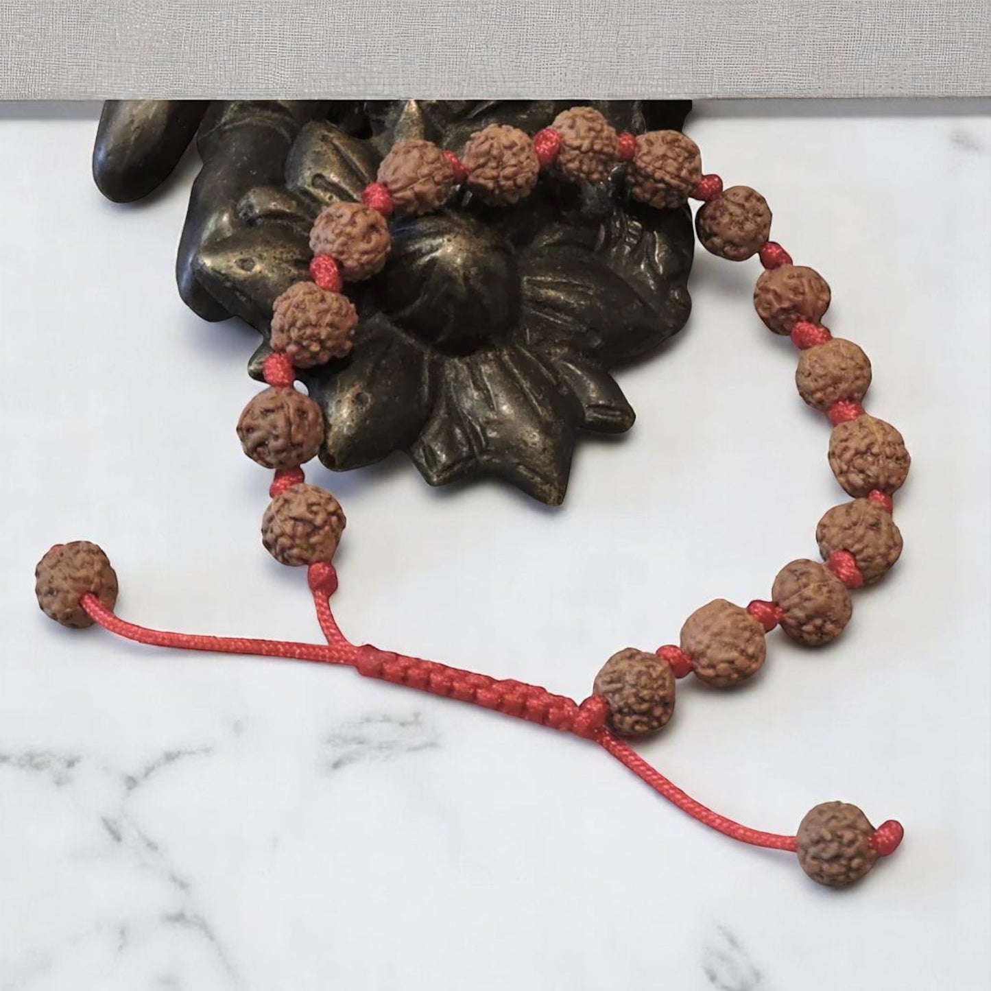 Handmade Individually Knotted Rudraksha Wrist Mala Yoga Bracelet