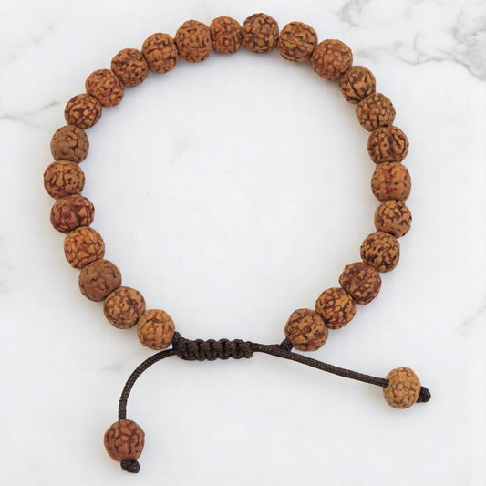 Tibetan Mala Rudraksha Wrist Mala Bracelet for Meditation (Plain)