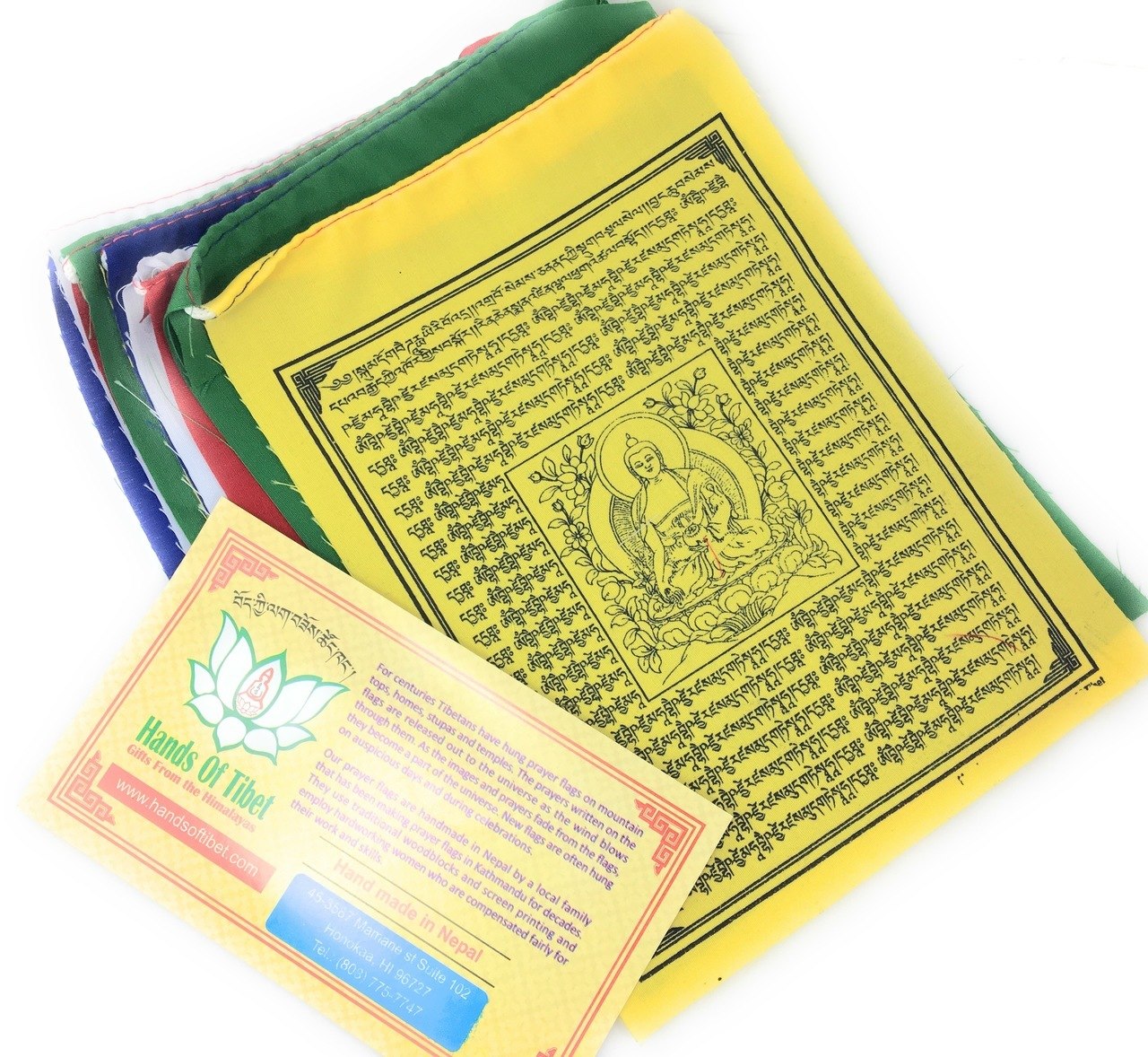 Medicine Buddha Tibetan Prayer Flags From Nepal Set of 10 Flags