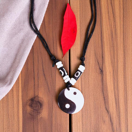 Handmade Tibetan Yak Bone Yin Yang Pendant